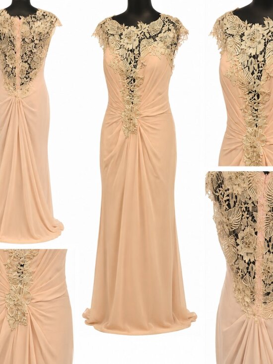 Dresses & Skirts - Elegant Blush Pink Lace Appliqué Formal Gown | Mother of the Bride | Evening Sz6